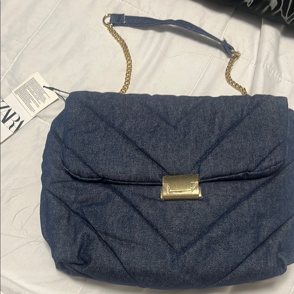 BRAND NEW - Zara Blue Quilted Women's Bag